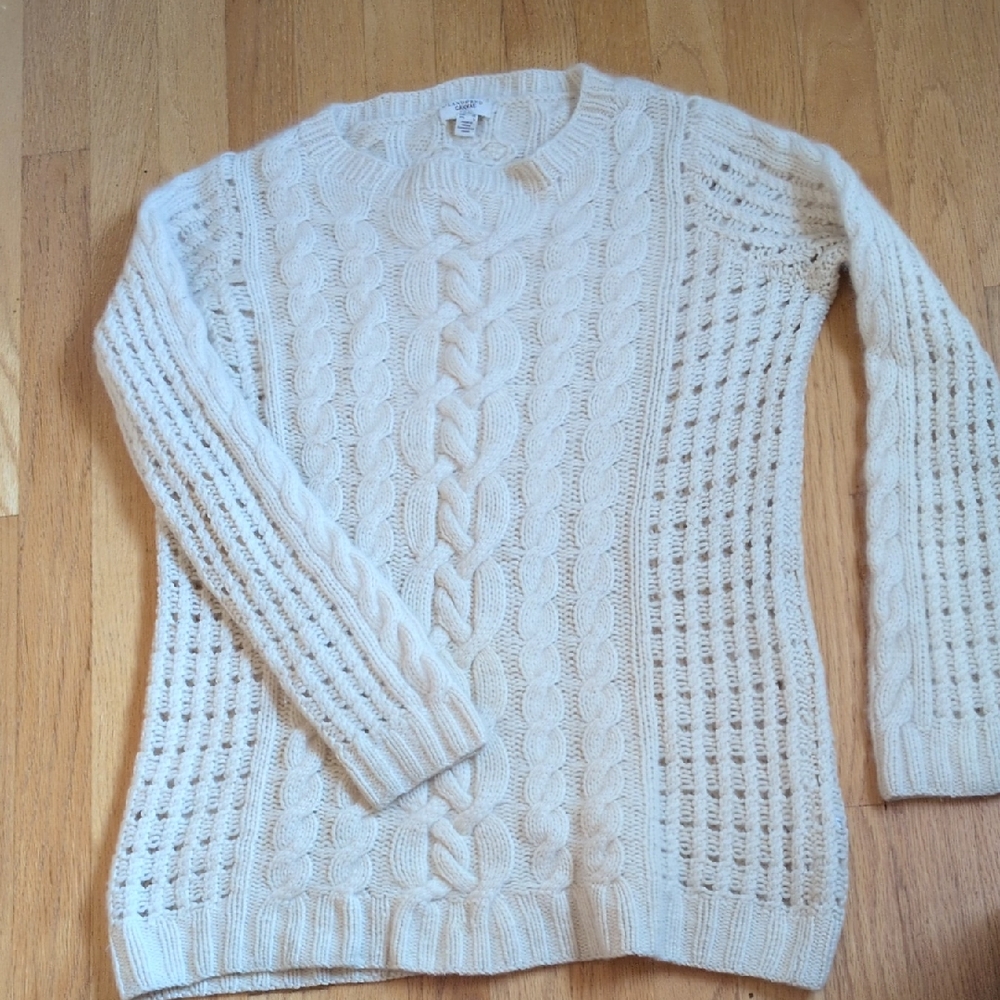 Cashmere Ivory Cable Knit Sweater